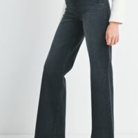 BLACK PALAZZO FLARE LEG JEANS