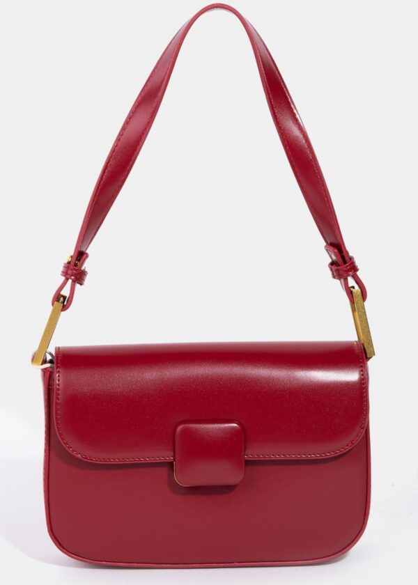 RED GLOSSY FAUX LEATHER PURSE