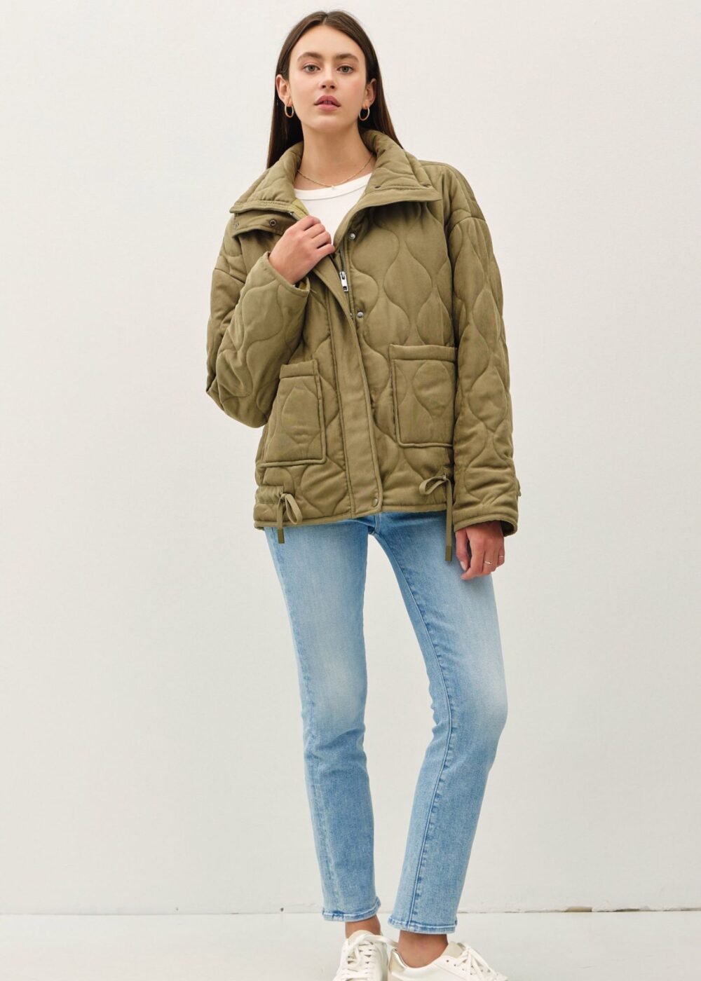 OLIVE GREEN QUILTED JACKET