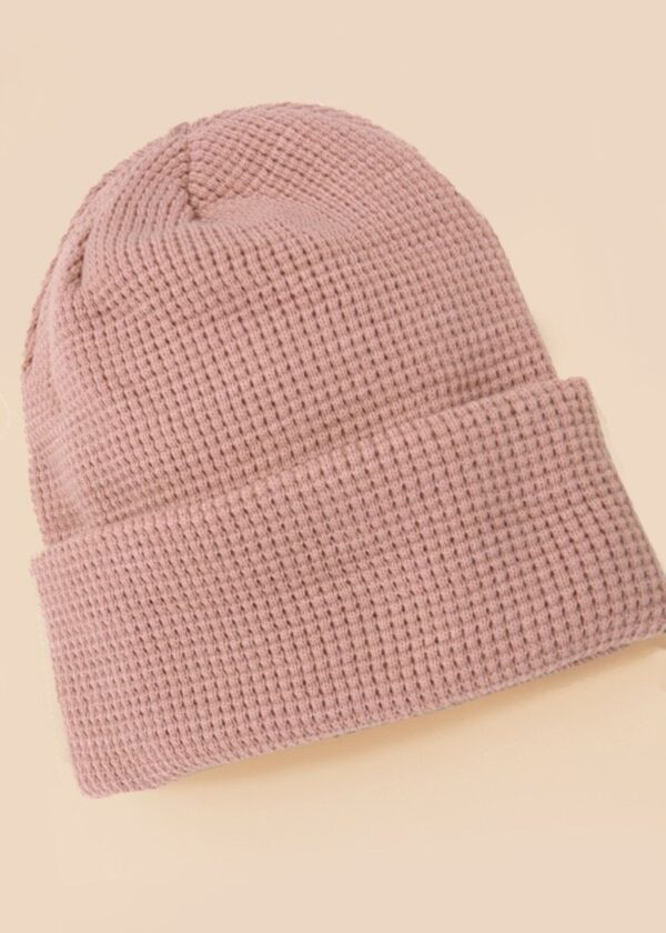 BLUSH PINK THERMAL KNIT BEANIE