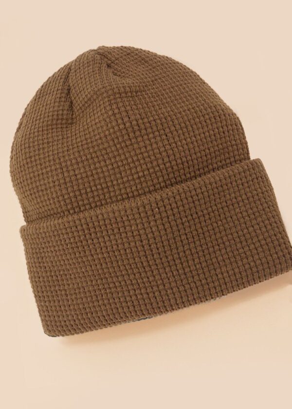 BROWN THERMAL KNIT BEANIE