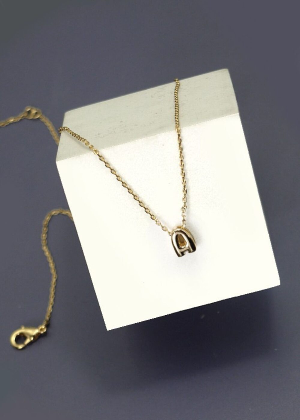 LETTER 'A' GOLD MINI BUBBLE INITIAL NECKLACE