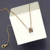 LETTER 'A' GOLD MINI BUBBLE INITIAL NECKLACE