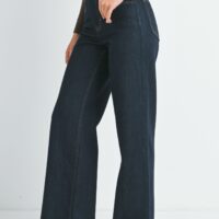 SUPER DARK WASH WIDE LEG JEANS