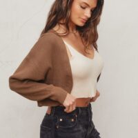 BROWN SHRUG CARDIGAN