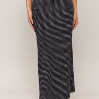 BLACK AND WHITE POLKA DOT MAXI SKIRT