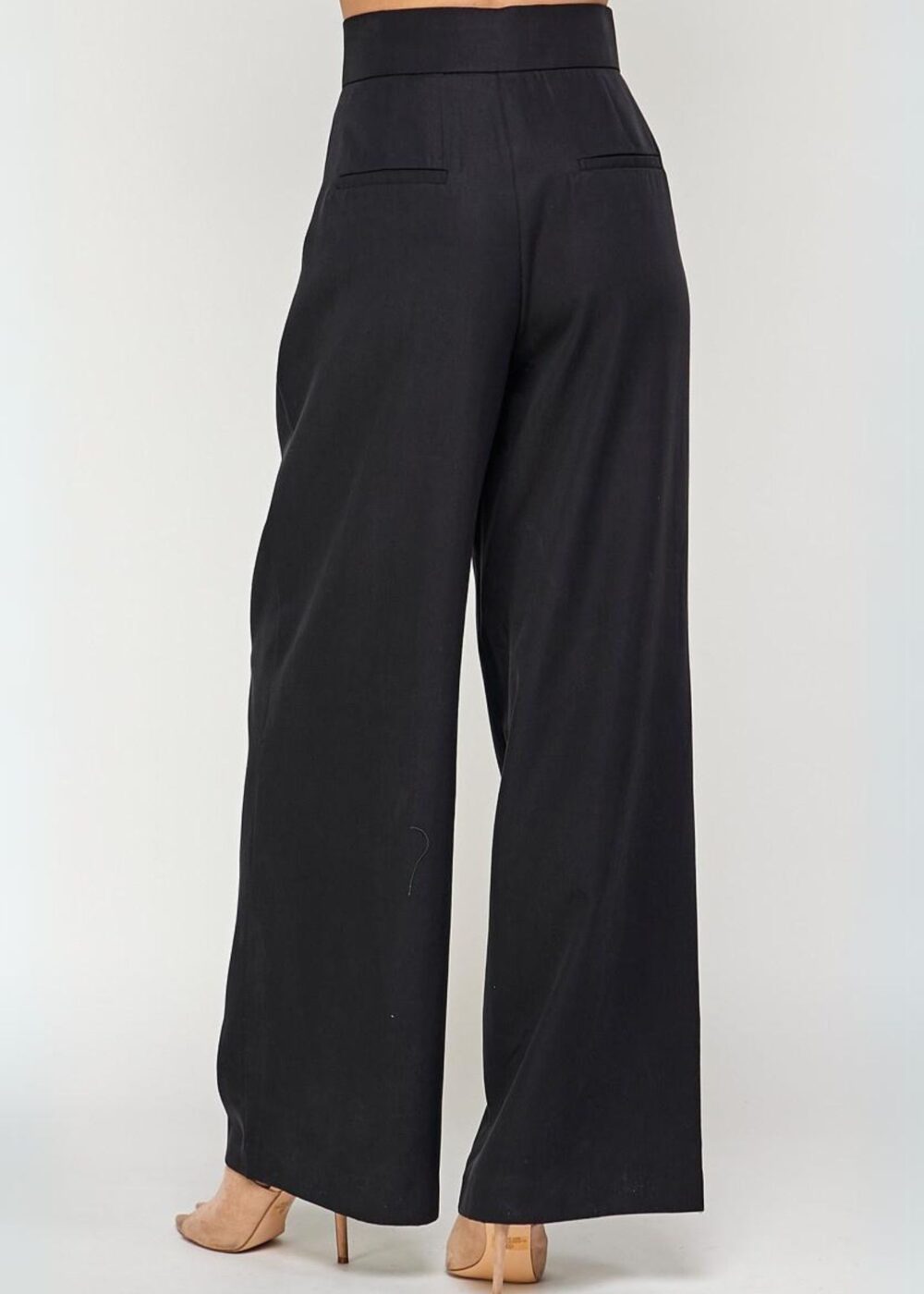 BLACK WIDE LEG TROUSERS