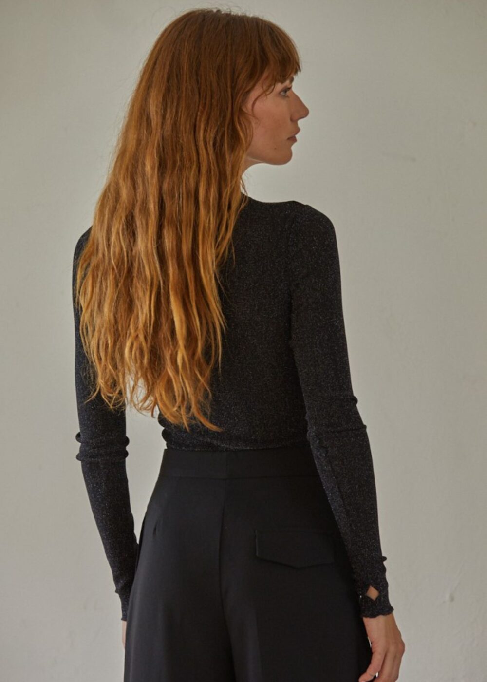 BLACK LONG SLEEVE MESH BODYSUIT