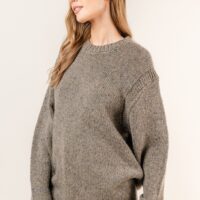 OLIVE OVERSIZED KNIT SWEATER