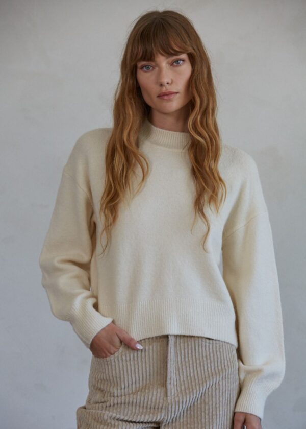 IVORY MOCK NECK SWEATER