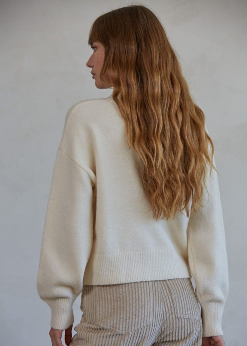 IVORY MOCK NECK SWEATER