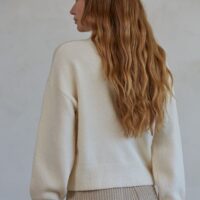 IVORY MOCK NECK SWEATER