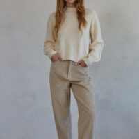 IVORY MOCK NECK SWEATER