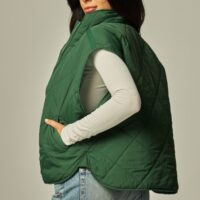 GREEN QUILTED PUFFER VEST