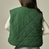 GREEN QUILTED PUFFER VEST