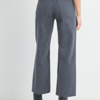 CHARCOAL GREY WIDE LEG JEANS WITH UTILITY POCKETS