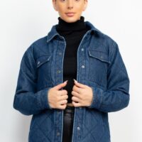 DARK WASH QUILTED DENIM JACKET