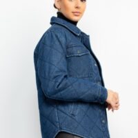 DARK WASH QUILTED DENIM JACKET