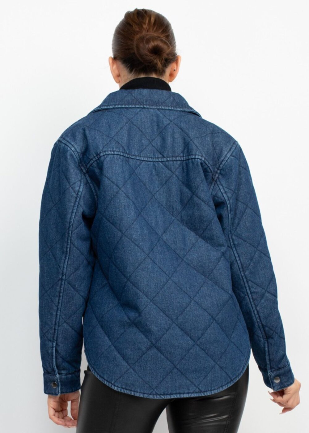 DARK WASH QUILTED DENIM JACKET