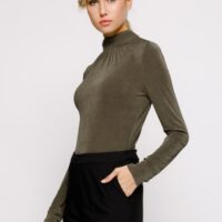 OLIVE GREEN MOCK NECK BODYSUIT