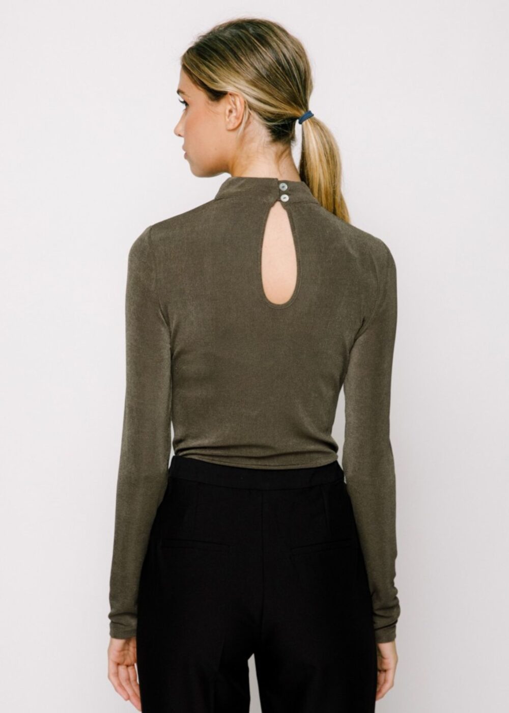 OLIVE GREEN MOCK NECK BODYSUIT