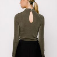 OLIVE GREEN MOCK NECK BODYSUIT