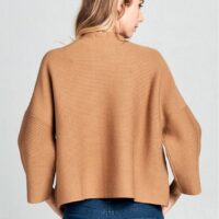 CAMEL BROWN MOCK NECK SWEATER