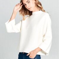 IVORY MOCK NECK SWEATER