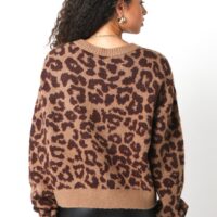 BROWN LEOPARD PRINT CARDIGAN