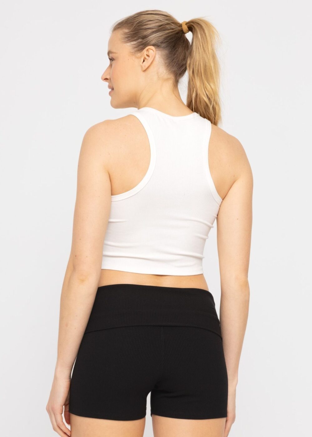 WHITE RACERBACK TANK TOP