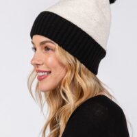 BLACK AND WHITE BEANIE