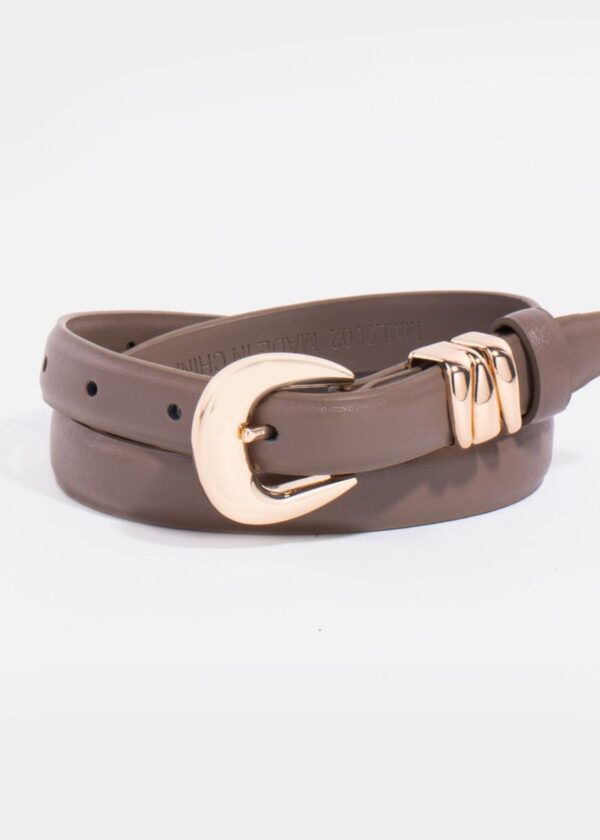 TAUPE THIN LEATHER BELT