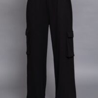 BLACK CARGO SWEATPANTS