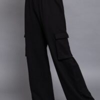 BLACK CARGO SWEATPANTS