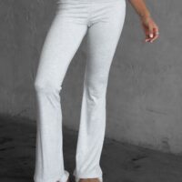 HEATHER WHITE FLARE LEGGINGS