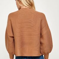 CAMEL BALLOON SLEEVE SWEATER