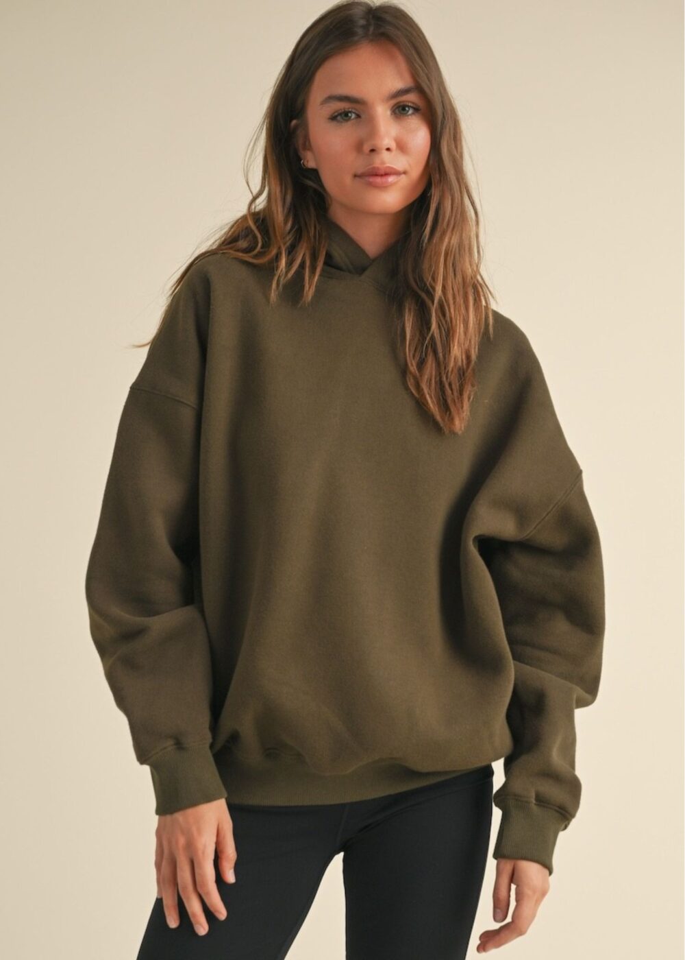 OLIVE GREEN HOODED SWEATSHIRT