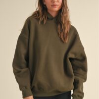 OLIVE GREEN HOODED SWEATSHIRT