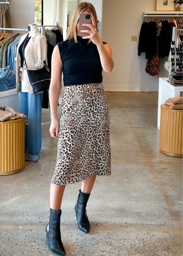 LEOPARD PRINT MIDI SKIRT