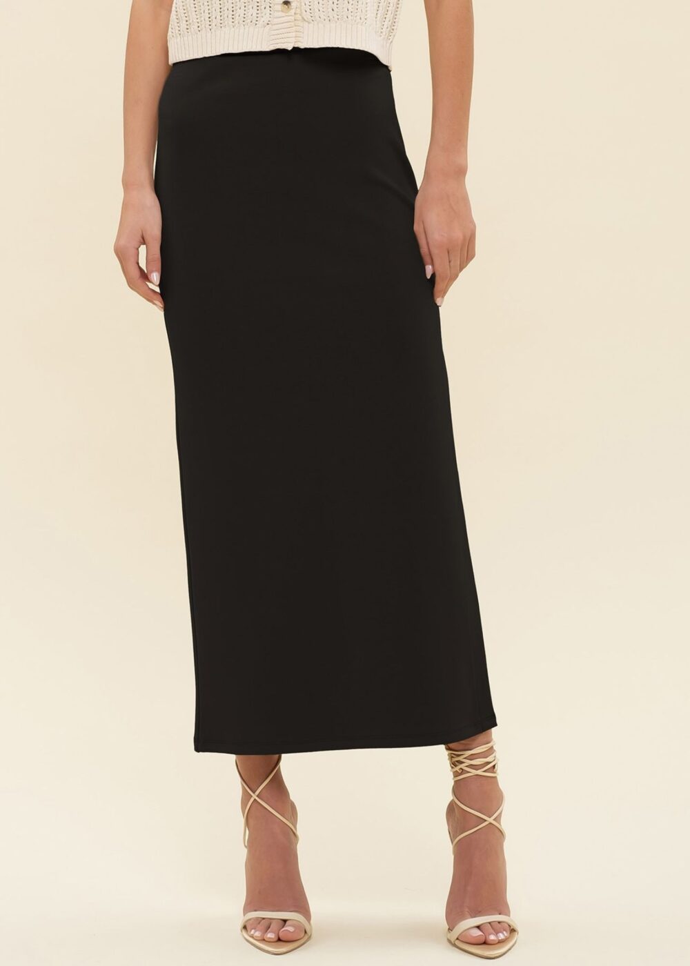 BLACK MAXI PENCIL SKIRT