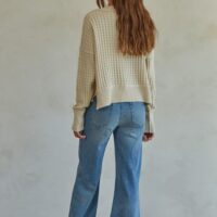 IVORY WAFFLE KNIT SWEATER