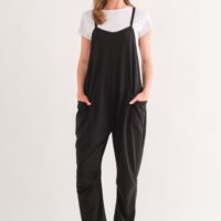 BLACK FRENCH TERRY JUMPSUIT