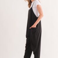 BLACK FRENCH TERRY JUMPSUIT