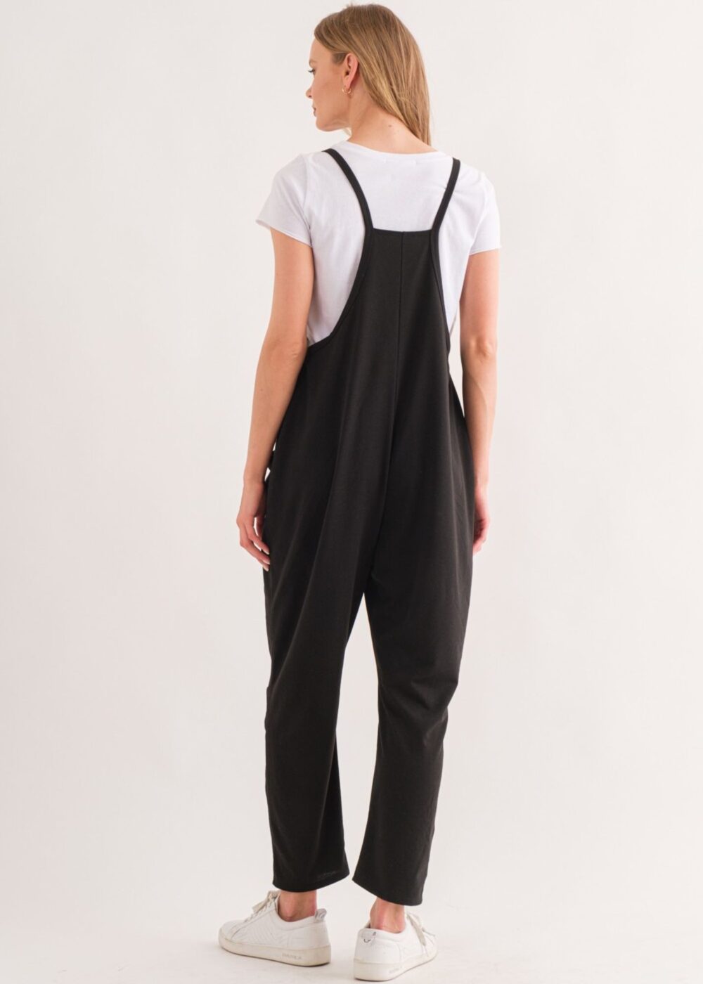 BLACK FRENCH TERRY JUMPSUIT