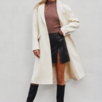 CREAM LONG WINTER COAT