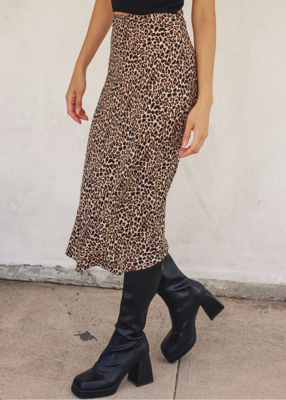 LEOPARD PRINT MIDI SKIRT