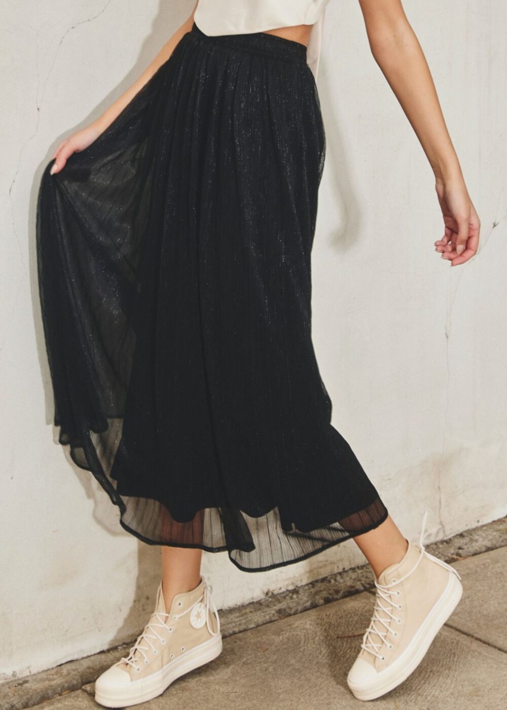 BLACK SPARKLE SKIRT