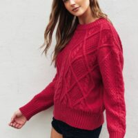 JAZZY ROSE CABLE KNIT SWEATER