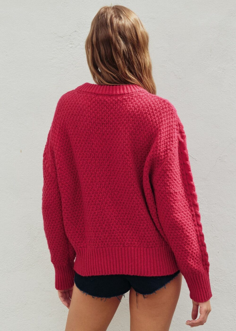 JAZZY ROSE CABLE KNIT SWEATER