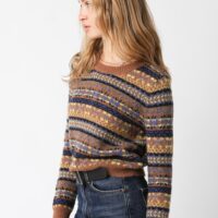 BROWN, BLUE, AND YELLOW FAIR ISLE SWEATER